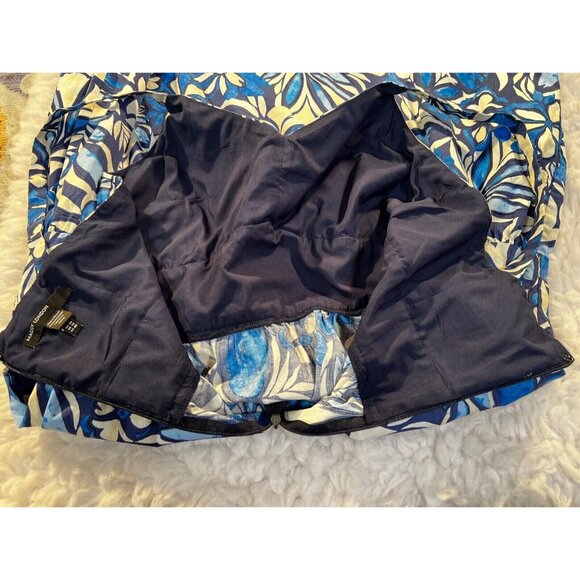 Maggie London Women Sun Dress Sz 10 Blue White Floral Resort Wear Vacation Maxi - Picture 9 of 9